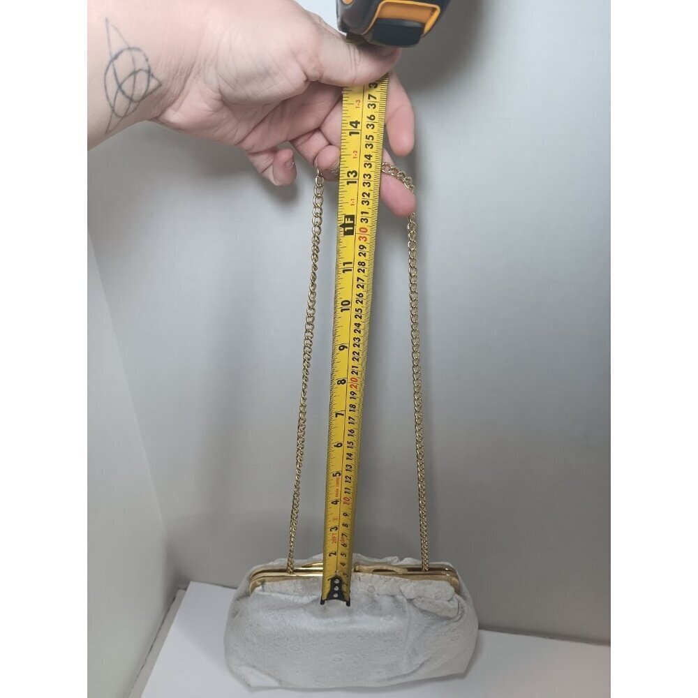 Pacific Connections White Lace Evening Gold Chain Bag Crosabody Purse - Picture 7 of 9